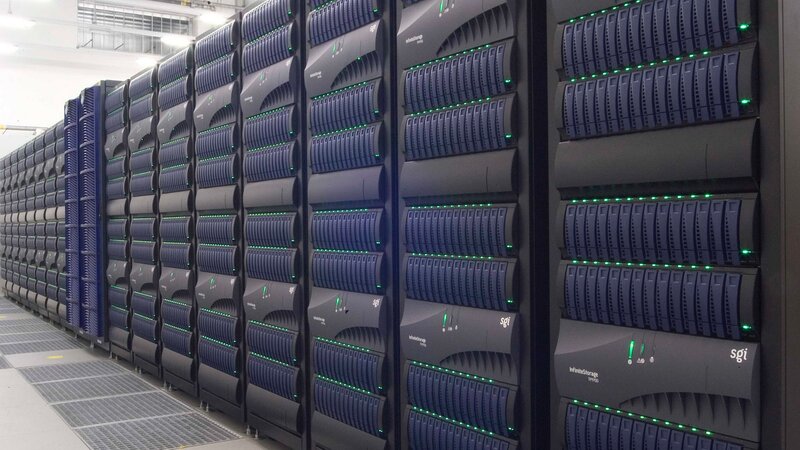 Server Racks in Data Center — Black, Technical, Photograph, Lights