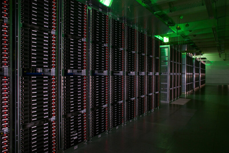Server Racks in Data Center — Black, Technological