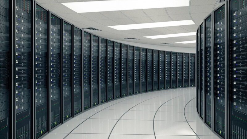 Server Racks in Data Center — White, Neutral