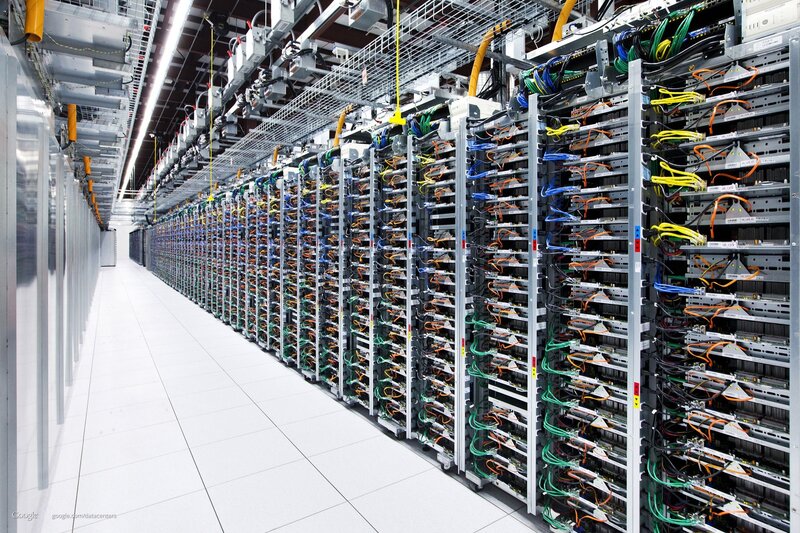 Server Racks in Data Center — White, Technical, Photograph, Cables, Floor