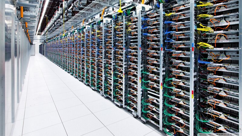 Server Racks in Data Center — White
