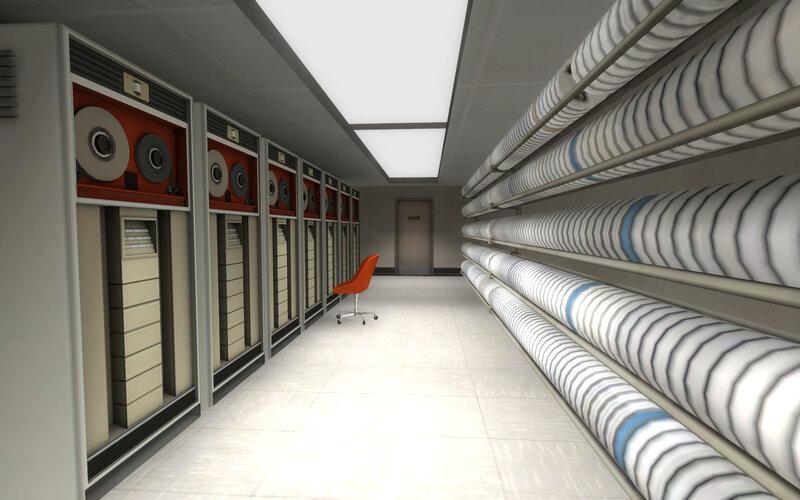Server Room Corridor — Gray