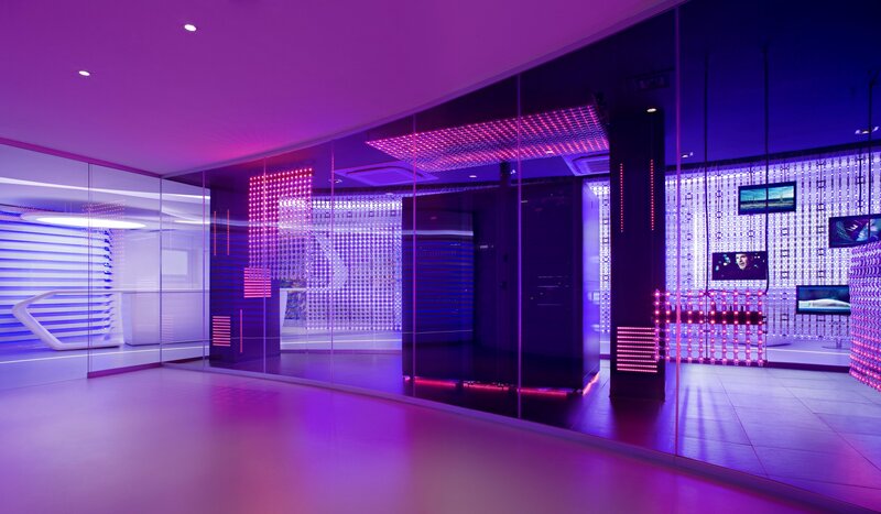 Server Room with LED Lights