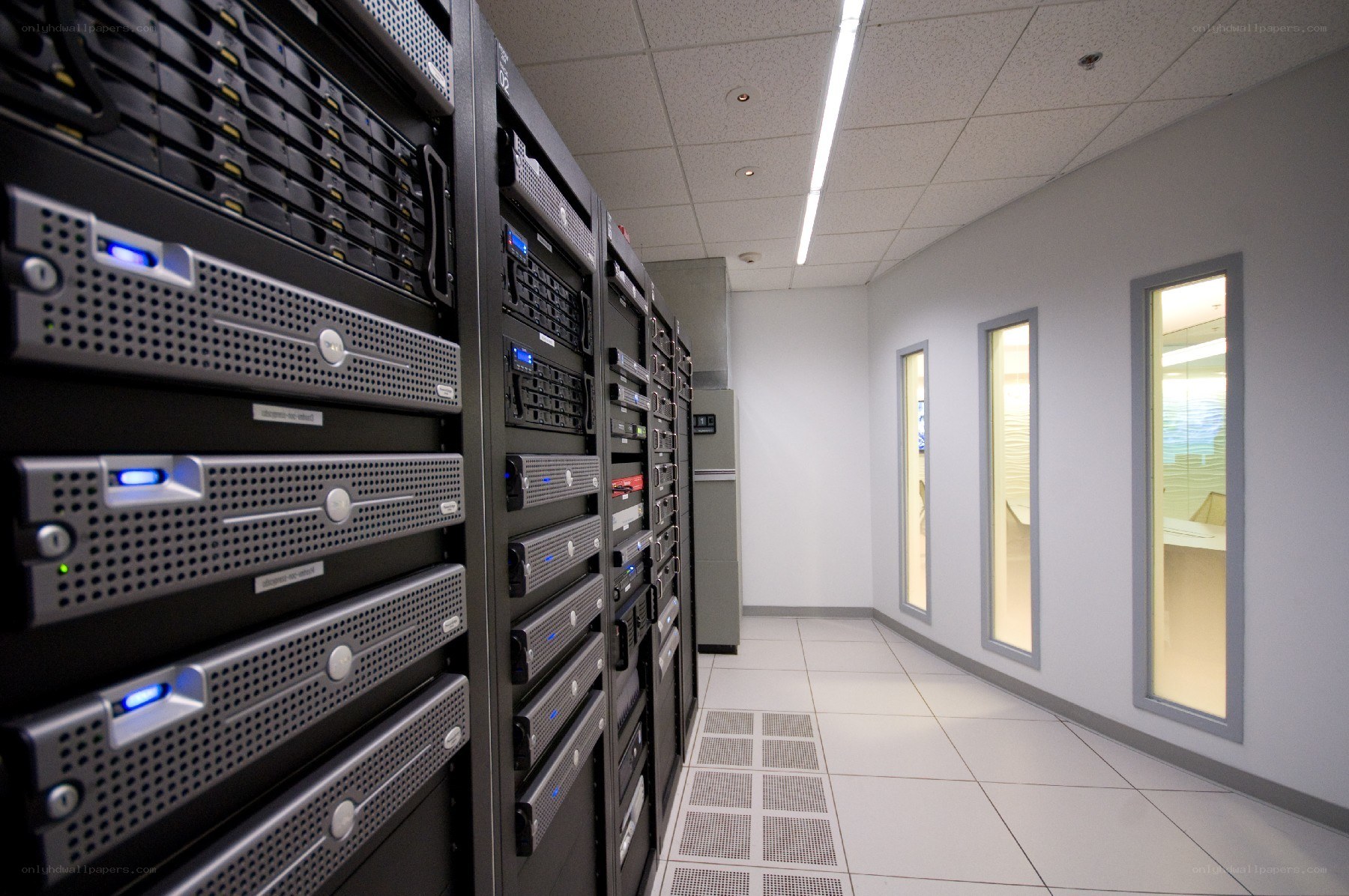 server room with racks