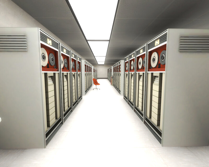 server room with tape drives