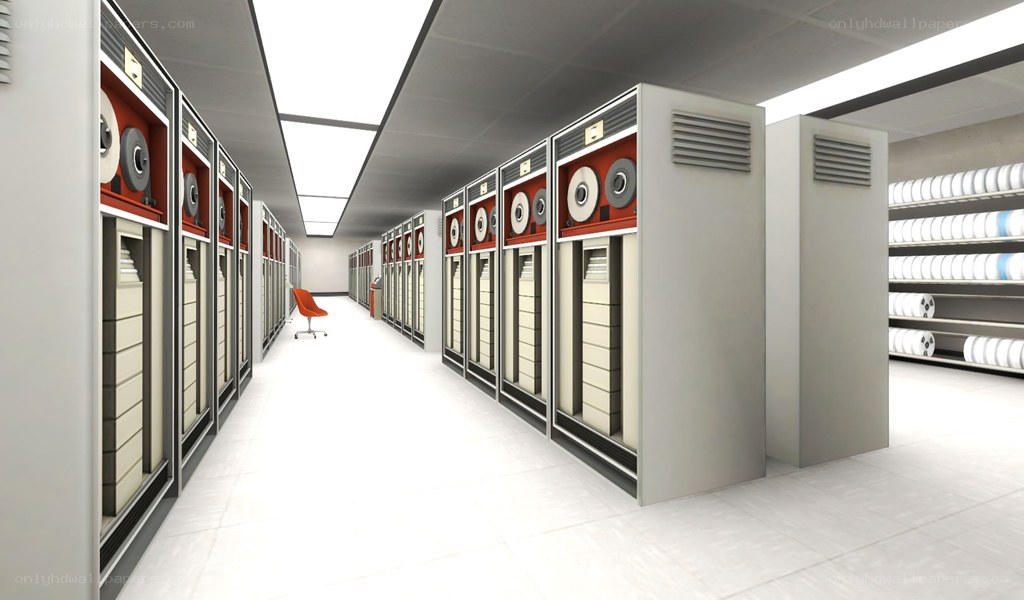 server room with tape drives