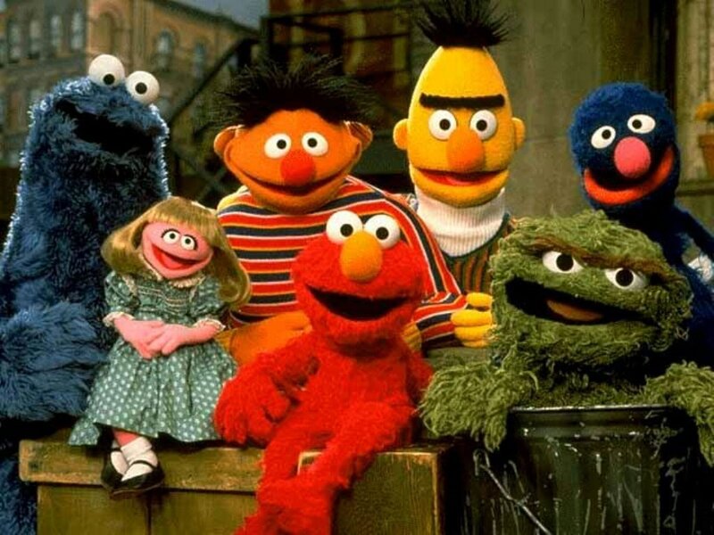 Sesame Street characters group photo
