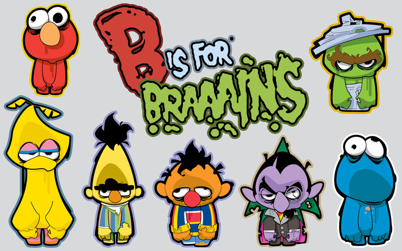 Sesame Street characters in cartoon style