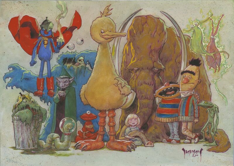 Sesame Street characters in fantasy scene