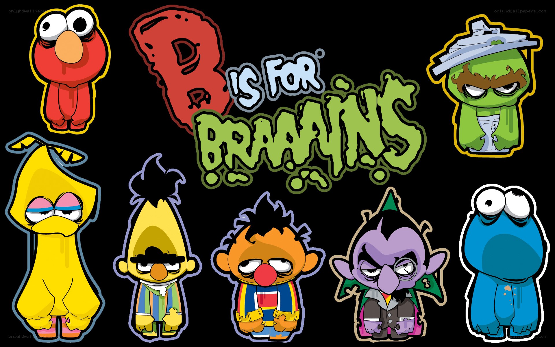 Sesame Street characters with a twist