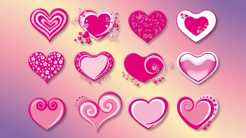 Set of Decorative Hearts