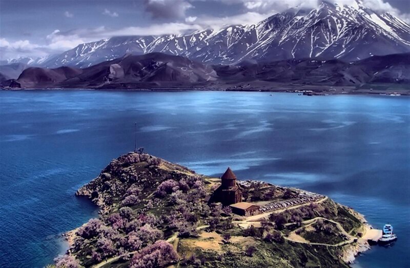 Sevan monastery on an island