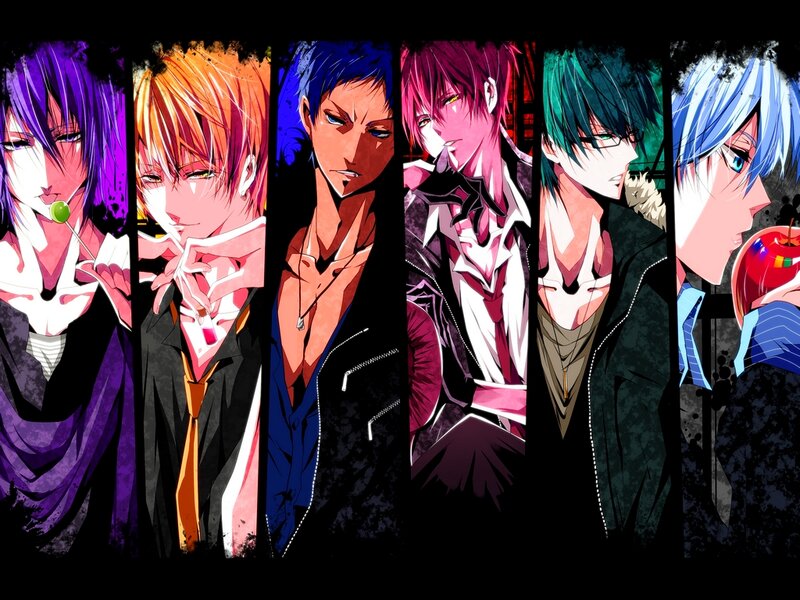 Seven Anime Characters — Black, Dramatic, Apple