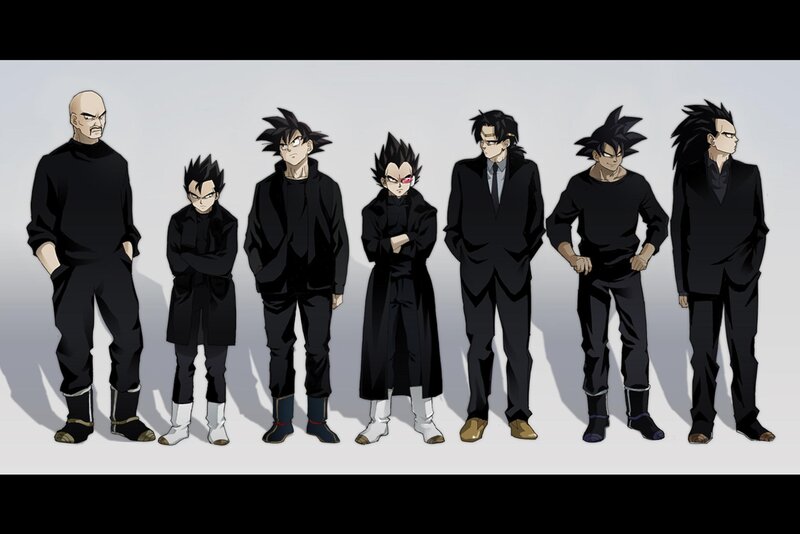 Seven Anime Characters — Black, Serious