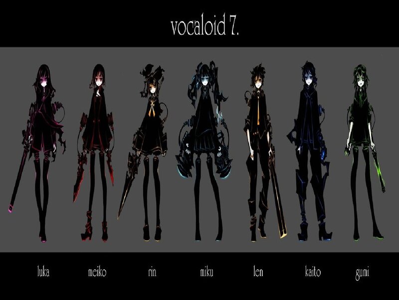 Seven Anime Characters — Black