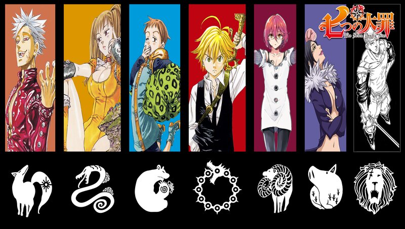 Seven Anime Characters — Red