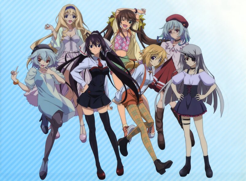 Seven Anime Girls — Blue, Playful
