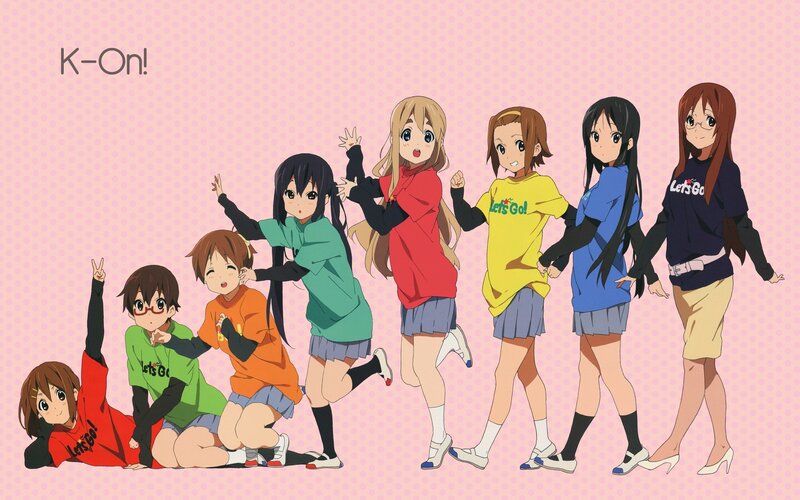 Seven Anime Girls Posing