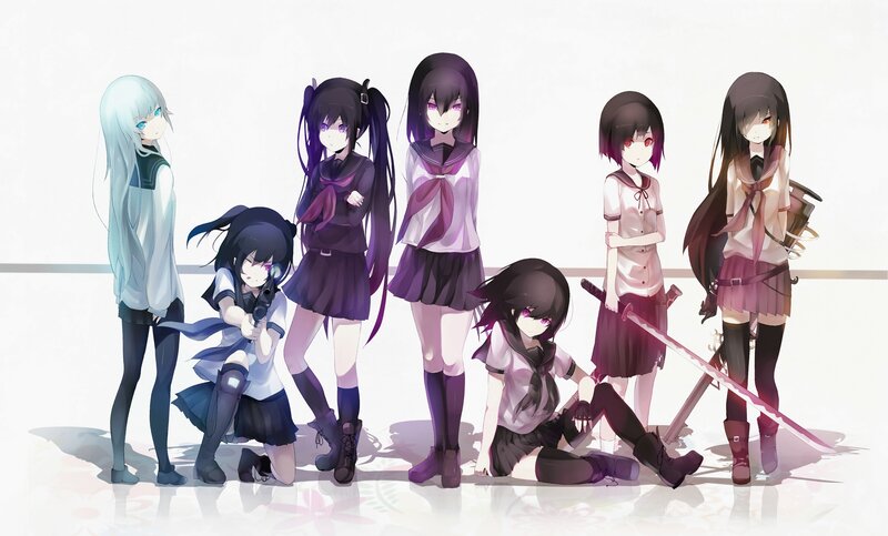 Seven Anime Girls — White