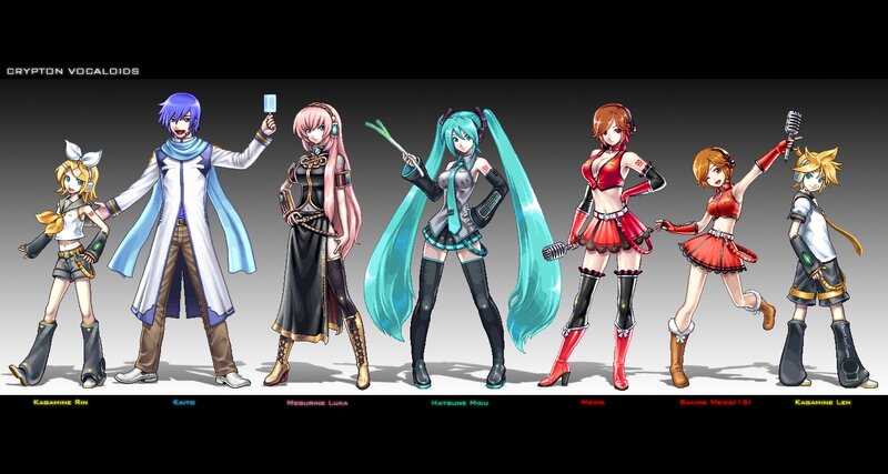 Seven Anime Vocaloid Characters