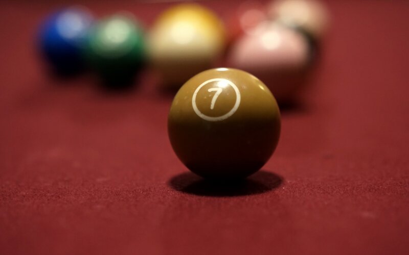 Seven ball on pool table