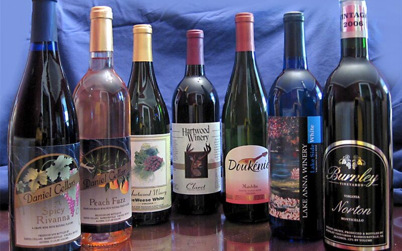 Seven bottles of Virginia wine