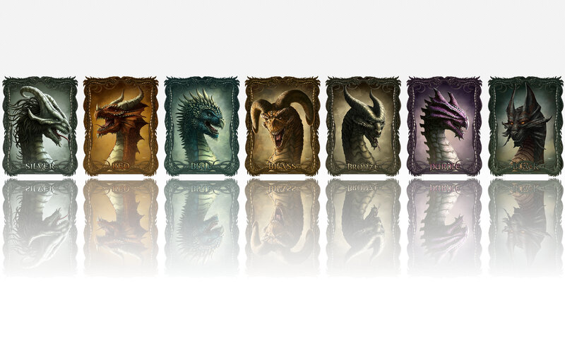 Seven colored dragons