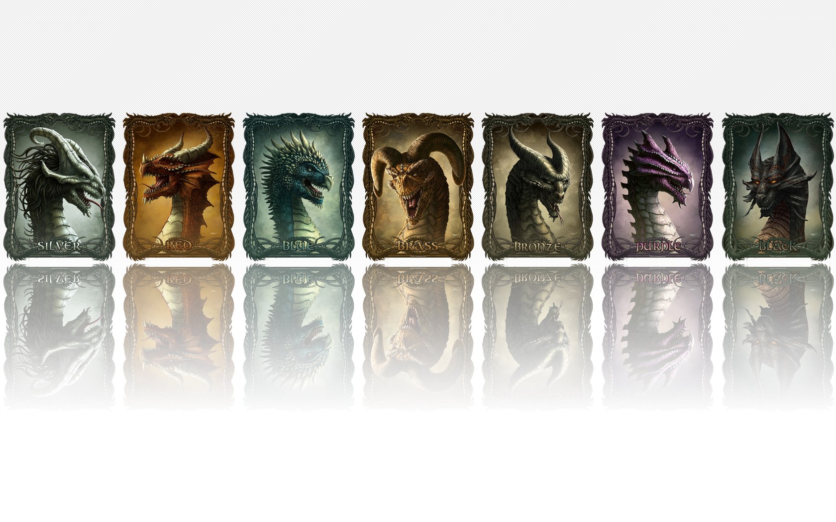 Seven colored dragons