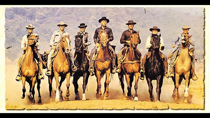Seven Cowboys on Horses