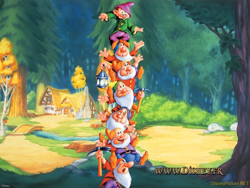 Seven Dwarfs in forest
