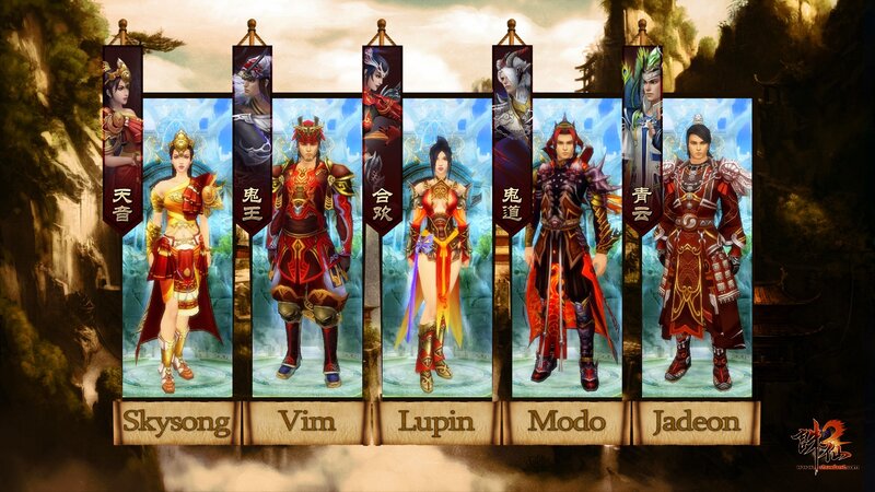 Seven Fantasy Characters — Red, Dramatic