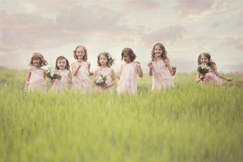 Seven Girls in Field