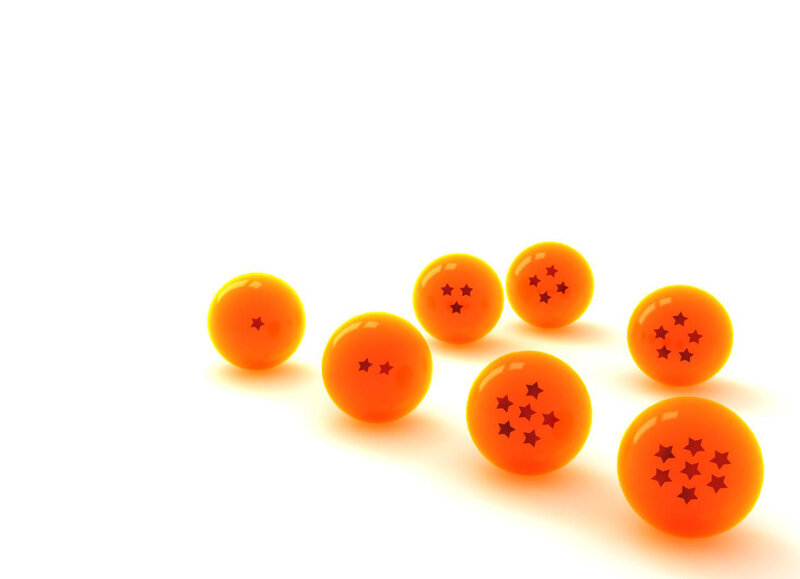 Seven Orange Spheres — Neutral, 3d Render