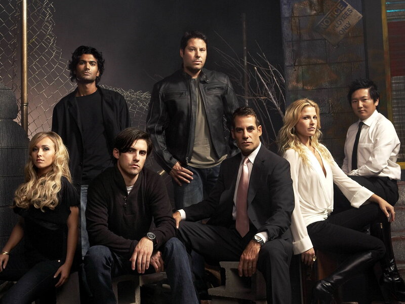 Seven People Posing — Black