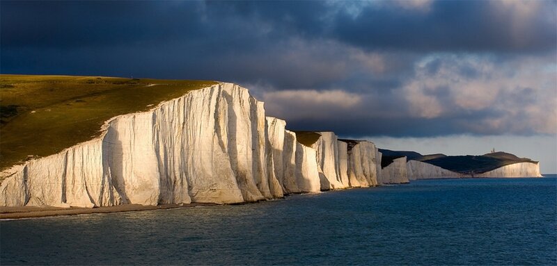 Seven Sisters cliffs at sunset