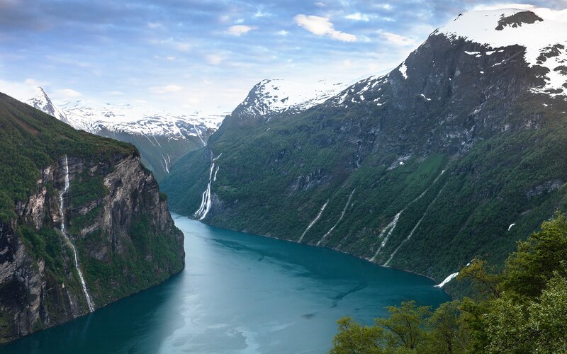 Seven Sisters waterfall in Norway