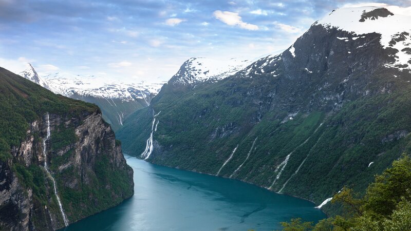Seven Sisters waterfall in Norway