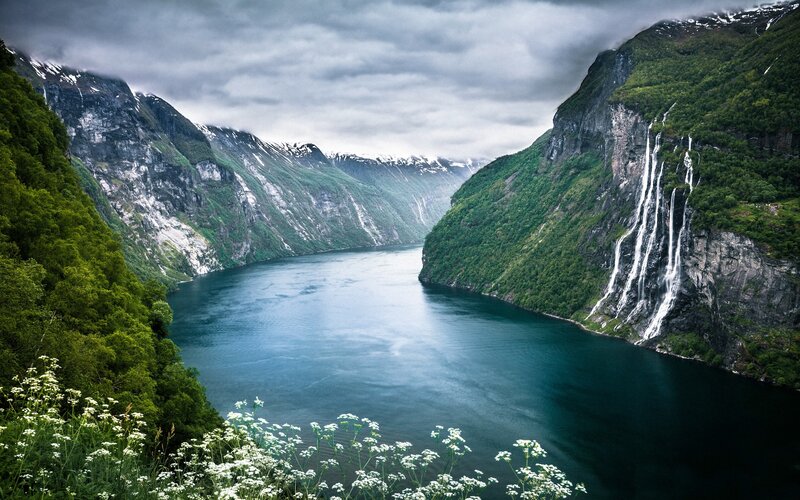 Seven Sisters waterfall in Norway