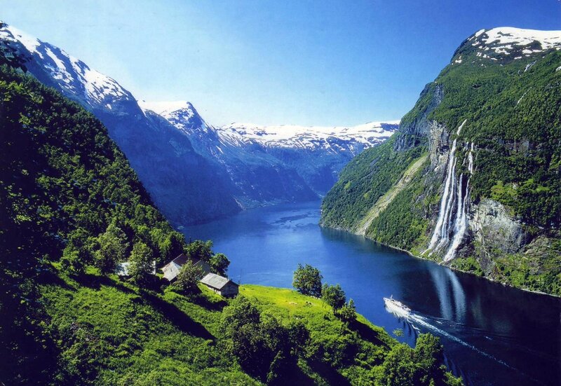 Seven Sisters waterfall in Norway