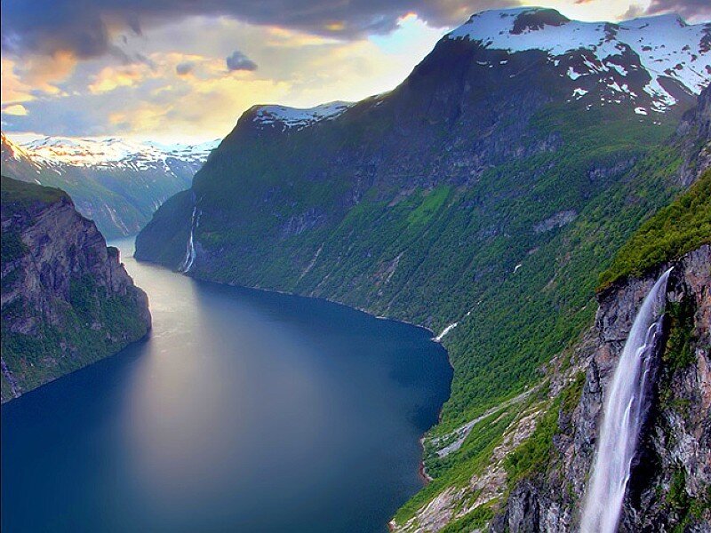 Seven Sisters waterfall in Norway