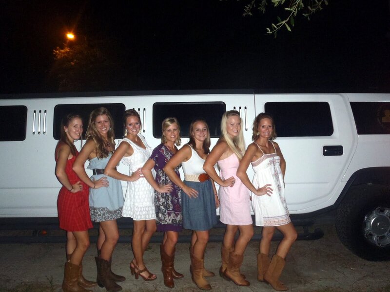 Seven Women in Dresses