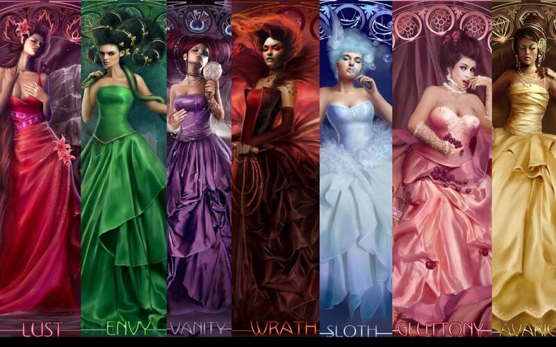 Seven Women in Gowns — Red
