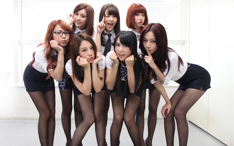 Seven Women in School Uniforms