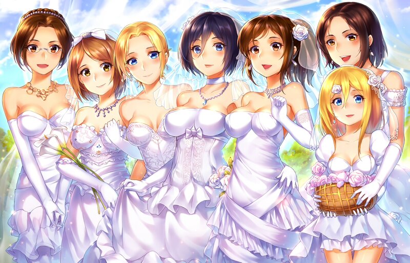 Seven Women in Wedding Dresses