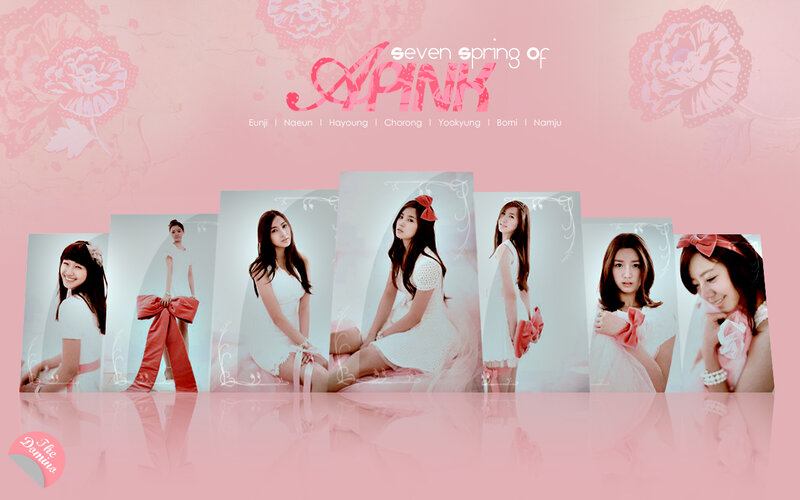 Seven Women in White Dresses — Pink