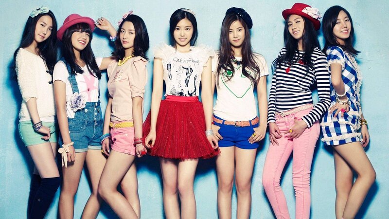 Seven Young Women Posing