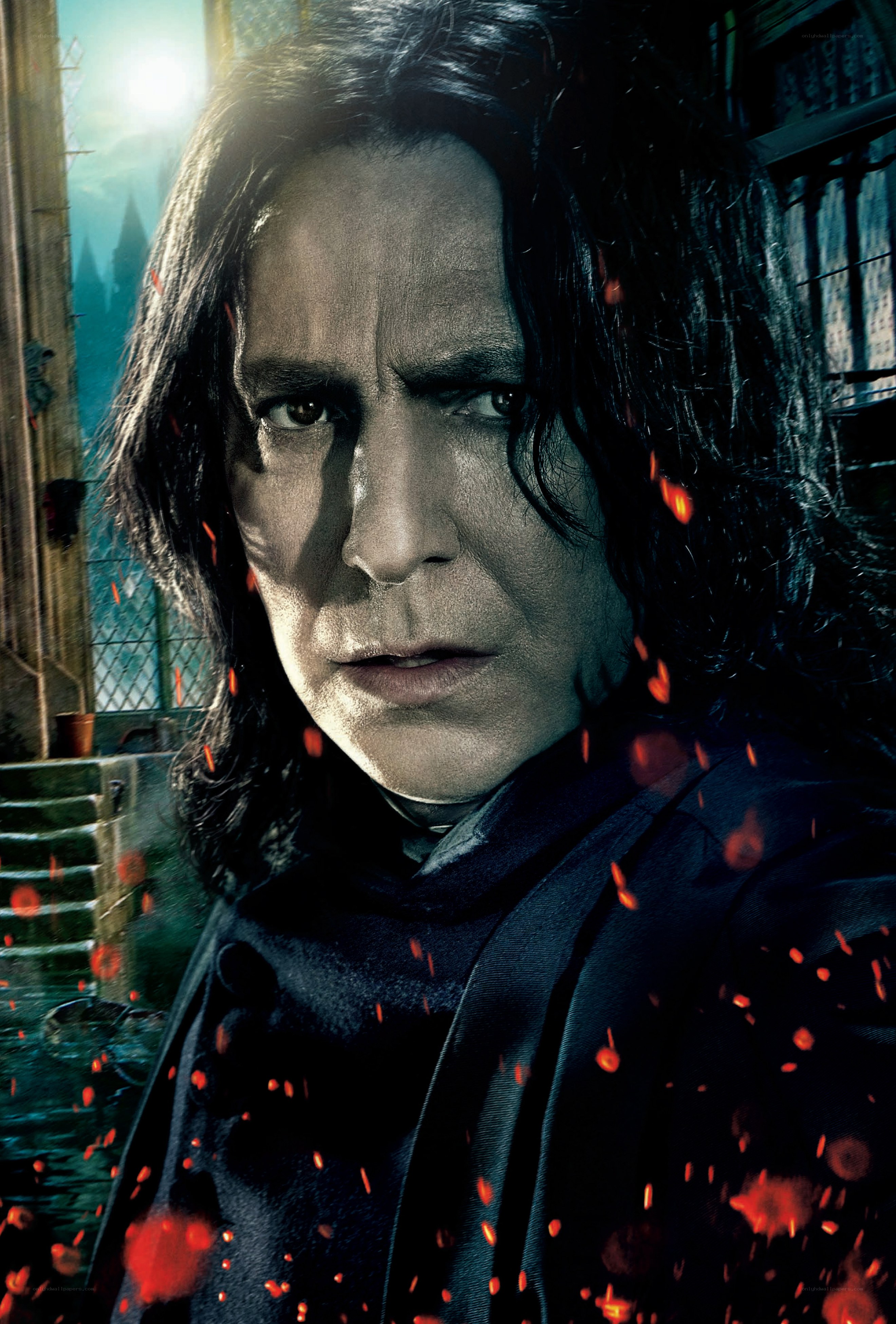 Severus Snape in a dramatic scene