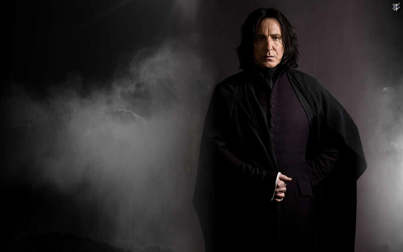 Severus Snape in dark cloak