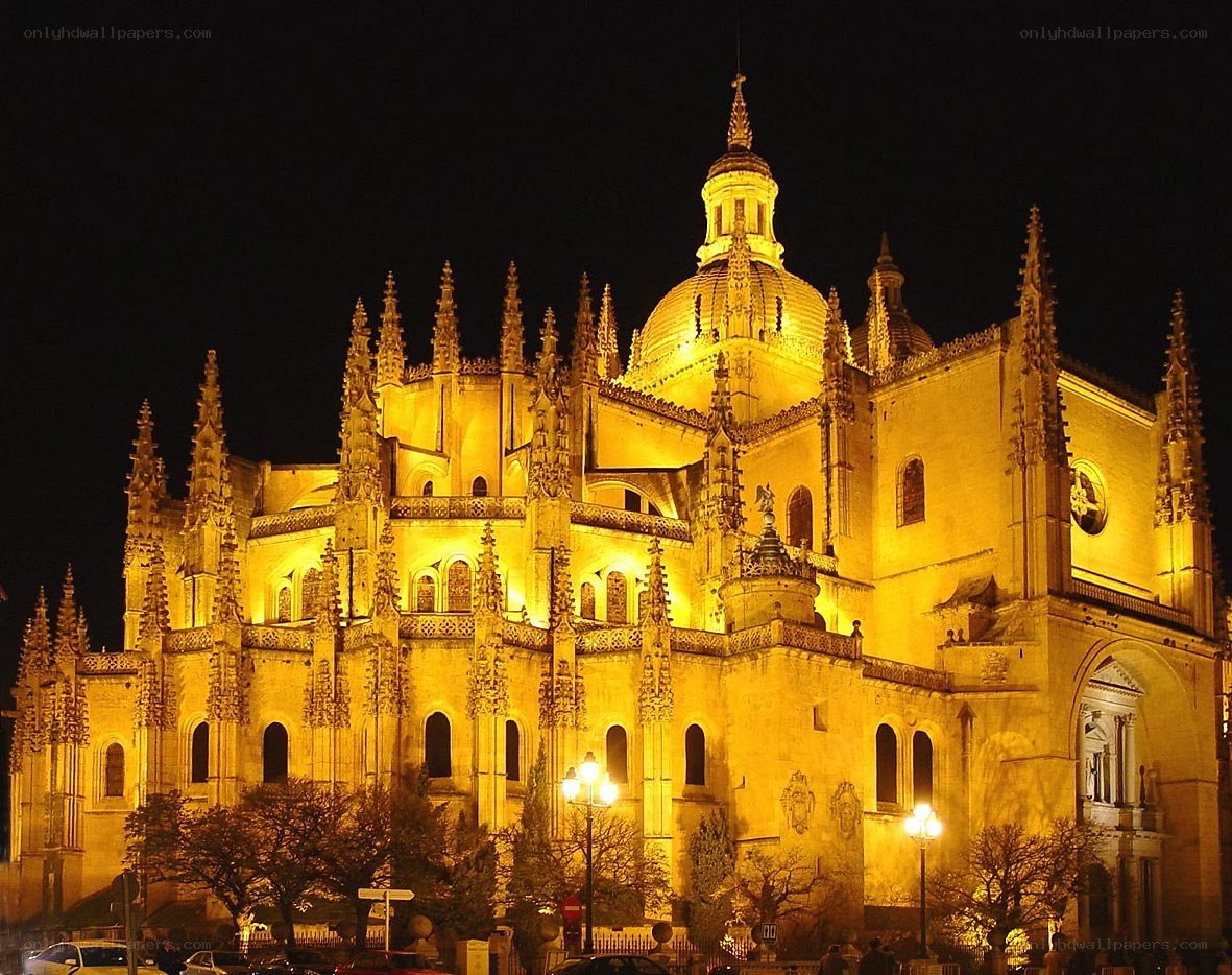 Seville Cathedral at night