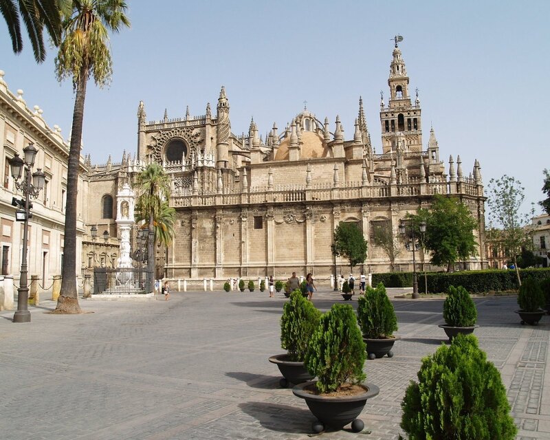 Seville Cathedral in Plaza de Spain